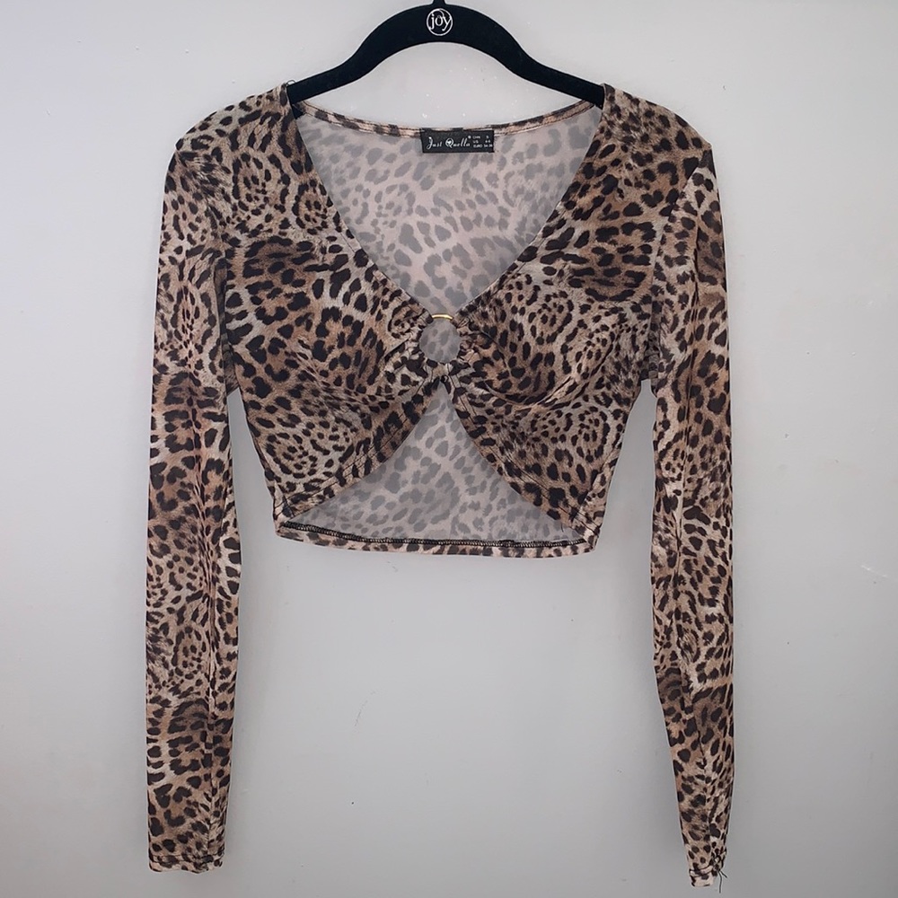 Cropped mesh long sleeve